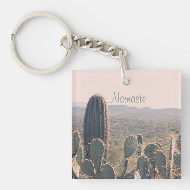Namaste - Arizona Cacti | Acrylic Key Chain (Front)