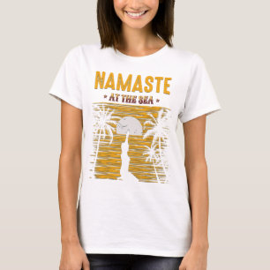 Namaste at the Sea – Yoga Sunset Meditation Beach  T-Shirt