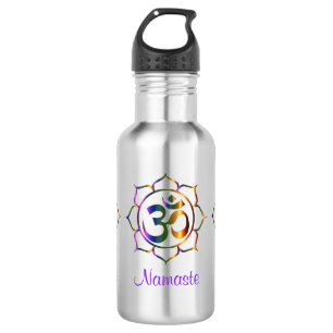 Namaste Aum Om & Lotus Prismatic Rainbow 532 Ml Water Bottle