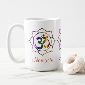Namaste Aum Om & Lotus Prismatic Rainbow Coffee Mug
