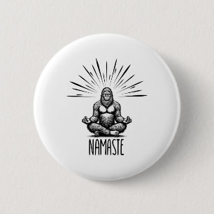 Namaste Bigfoot Yoga Meditation Funny Bigfoot Yoga 6 Cm Round Badge
