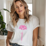 Namaste Black Lotus Flower Modern Script T-Shirt<br><div class="desc">Namaste Black Lotus Flower Modern Script Sports Fitness Yoga Women's T-Shirts features a black lotus flower with the text "namaste" in modern hand lettered calligraphy script. Perfect gift for friends and family for birthday,  Christmas,  Mother's Day,  best friends,  yoga lovers,  fitness and sports. Designed by © Evco Studio www.zazzle.com/store/evcostudio</div>