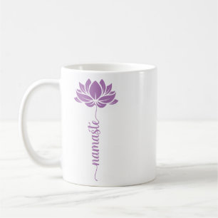 Namaste Black Lotus Flower Modern Script Tri-Blend Coffee Mug