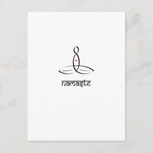 Namaste - Black Sanskrit style Postcard