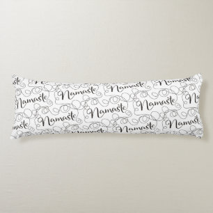 NAMASTE black seamless pattern with LINES Body Cushion