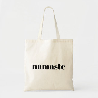 Namaste Black Text Typography Tote Bag