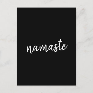 Namaste Black Yoga Modern Spiritual Meditation Postcard