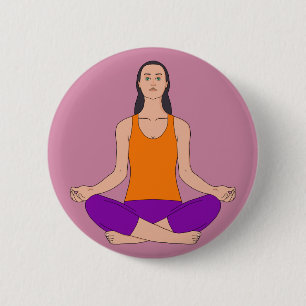 Namaste Breath Yoga 6 Cm Round Badge