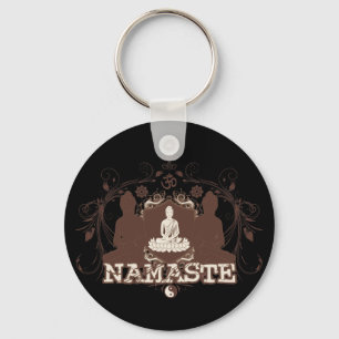 Namaste Buddha Key Ring