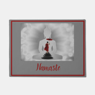 Namaste Buddha Meditation Monk Spiritual Welcome Doormat