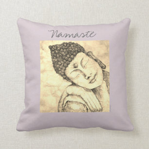 Namaste Buddha Watercolor Art Pillow