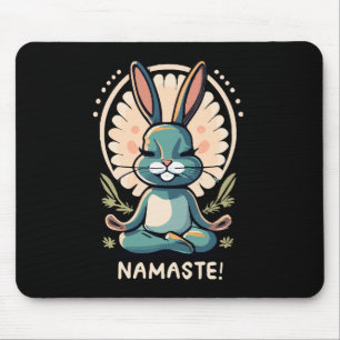 namaste bunny yoga rabbit meditation mouse pad