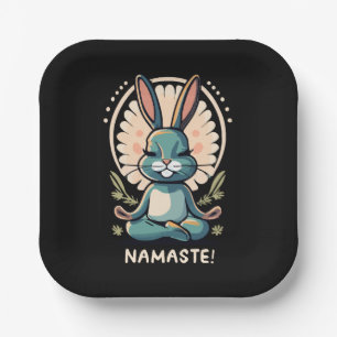 namaste bunny yoga rabbit meditation paper plate