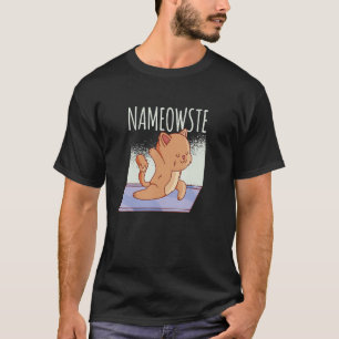 Namaste Cat On Yoga Mat NaMEOWste Yoga T-Shirt