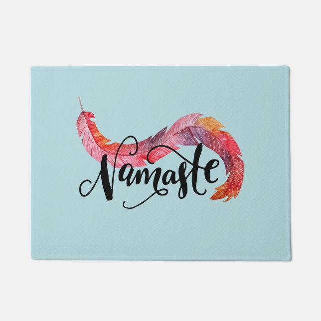 Namaste Colourful Feather Doormat (Front)