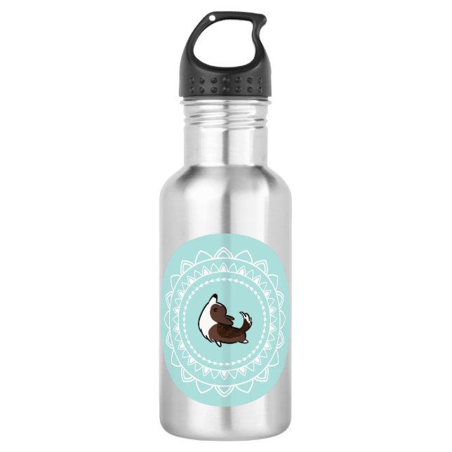 Namaste Corgi Brindle Emblem Water Bottle (Front)
