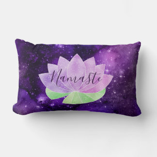Namaste Cosmic Purple Lotus Flower Chic Cosy Lumbar Cushion