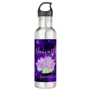 Namaste Cosmic Purple Lotus Flower Monogram Name 710 Ml Water Bottle