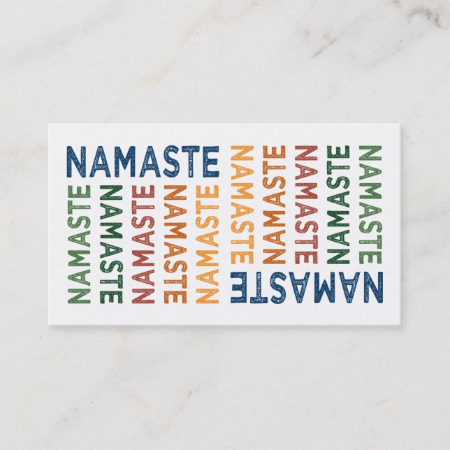 Namaste Cute Colourful Business Card (Front)