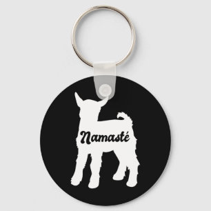 Namaste Cute Goat Yoga  Key Ring