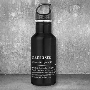 Namaste Definition Yoga accessory black and white 532 Ml Water Bottle
