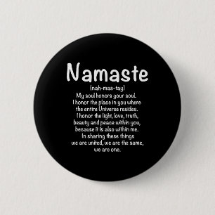 Namaste Definition Yoga Meditation Buddhist Gift 6 Cm Round Badge