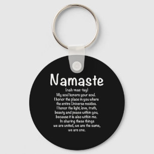 Namaste Definition Yoga Meditation Buddhist Gift Key Ring