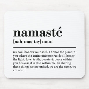 Namaste Definition Yoga Modern Minimal Meditation Mouse Pad