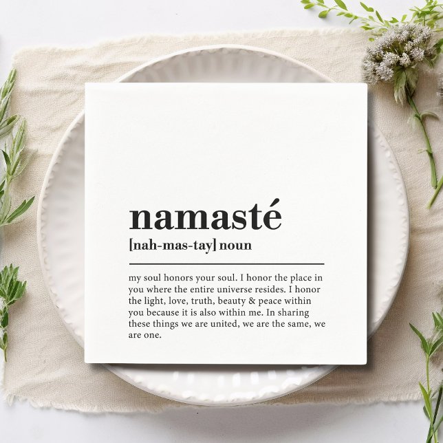 Namaste Definition Yoga Modern Minimal Meditation Napkin (Creator Uploaded)