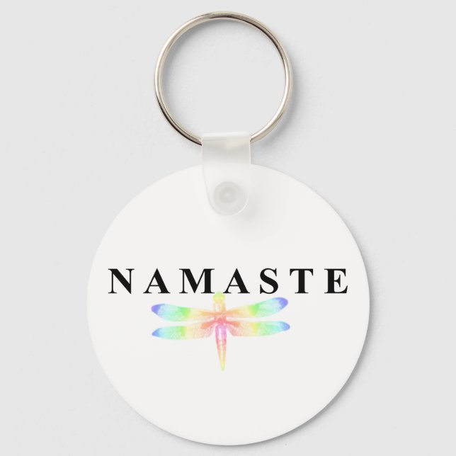Namaste Dragonfly Key Ring (Front)