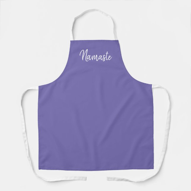 Namaste Elegant Typography Cute Purple Apron (Front)