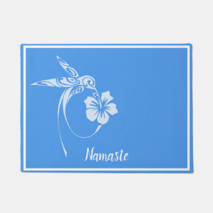 Namaste Elegant White Hummingbird Welcome Doormat