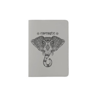 Namaste elephant mandala passport holder