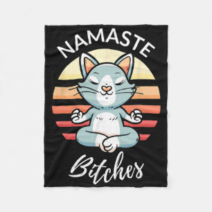 Namaste Es Sarcastic Yoga Funny Meditation Yogi Oh Fleece Blanket