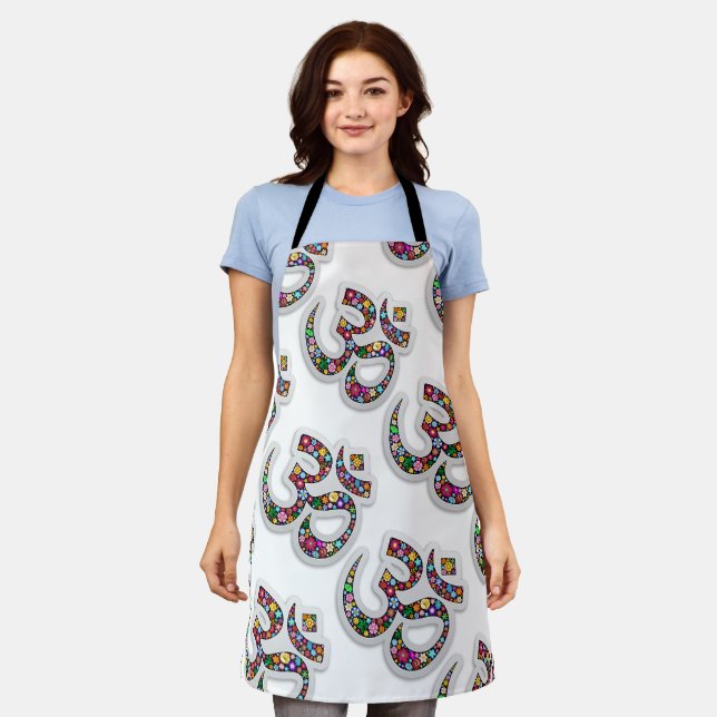 Namaste Floral Symbol Art Apron (Worn)