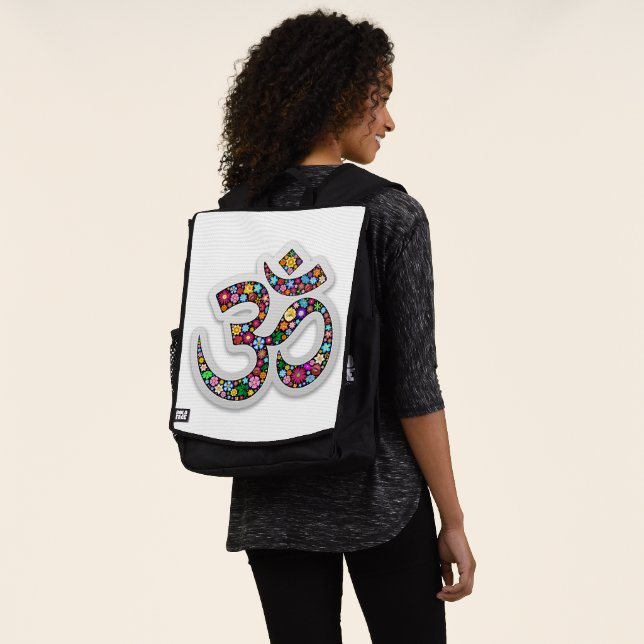 Namaste Floral Symbol Art Backpack (Worn)