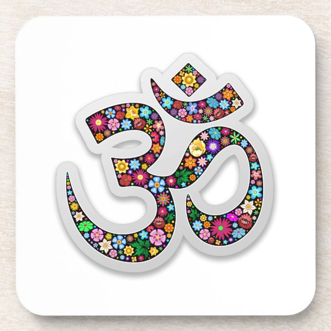 Namaste Floral Symbol Art Coaster (Front)