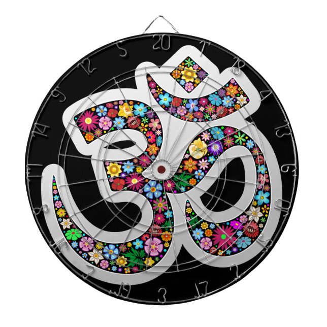 Namaste Floral Symbol Art Dartboard (Front)