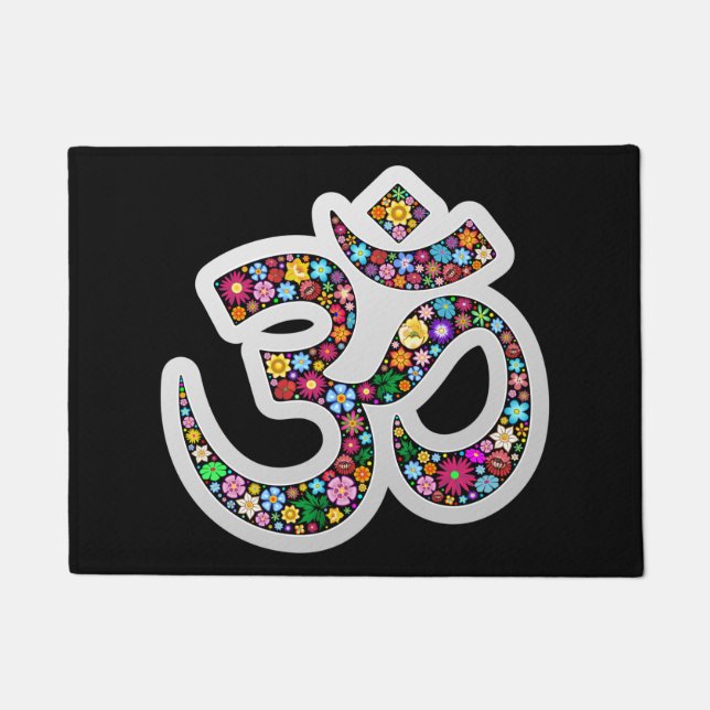 Namaste Floral Symbol Art Doormat (Front)