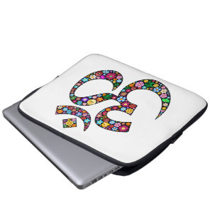 Namaste Floral Symbol Art Laptop Sleeve
