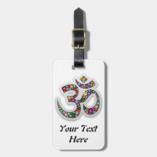 Namaste Floral Symbol Art Luggage Tag