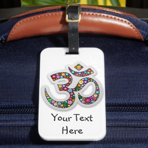 Namaste Floral Symbol Art Luggage Tag
