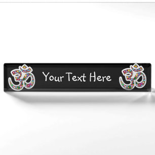 Namaste Floral Symbol Art Nameplate