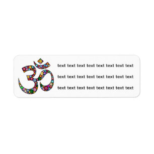 Namaste Floral Symbol Art Return Address Label