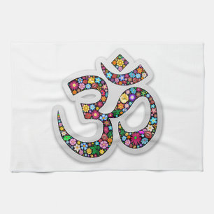 Namaste Floral Symbol Art Tea Towel
