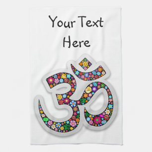 Namaste Floral Symbol Art Tea Towel