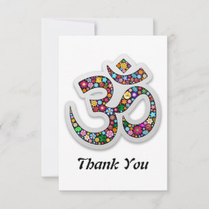 Namaste Floral Symbol Art Thank You Card