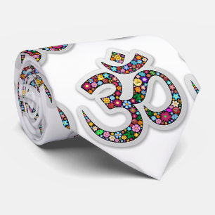 Namaste Floral Symbol Art Tie