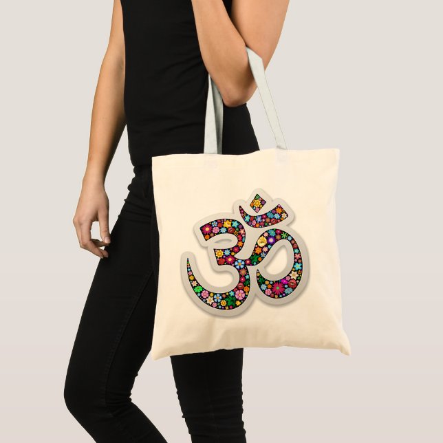 Namaste Floral Symbol Art Tote Bag (Front (Product))