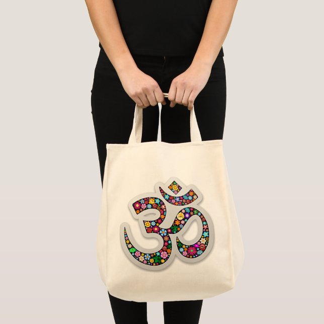 Namaste Floral Symbol Art Tote Bag (Front (Product))